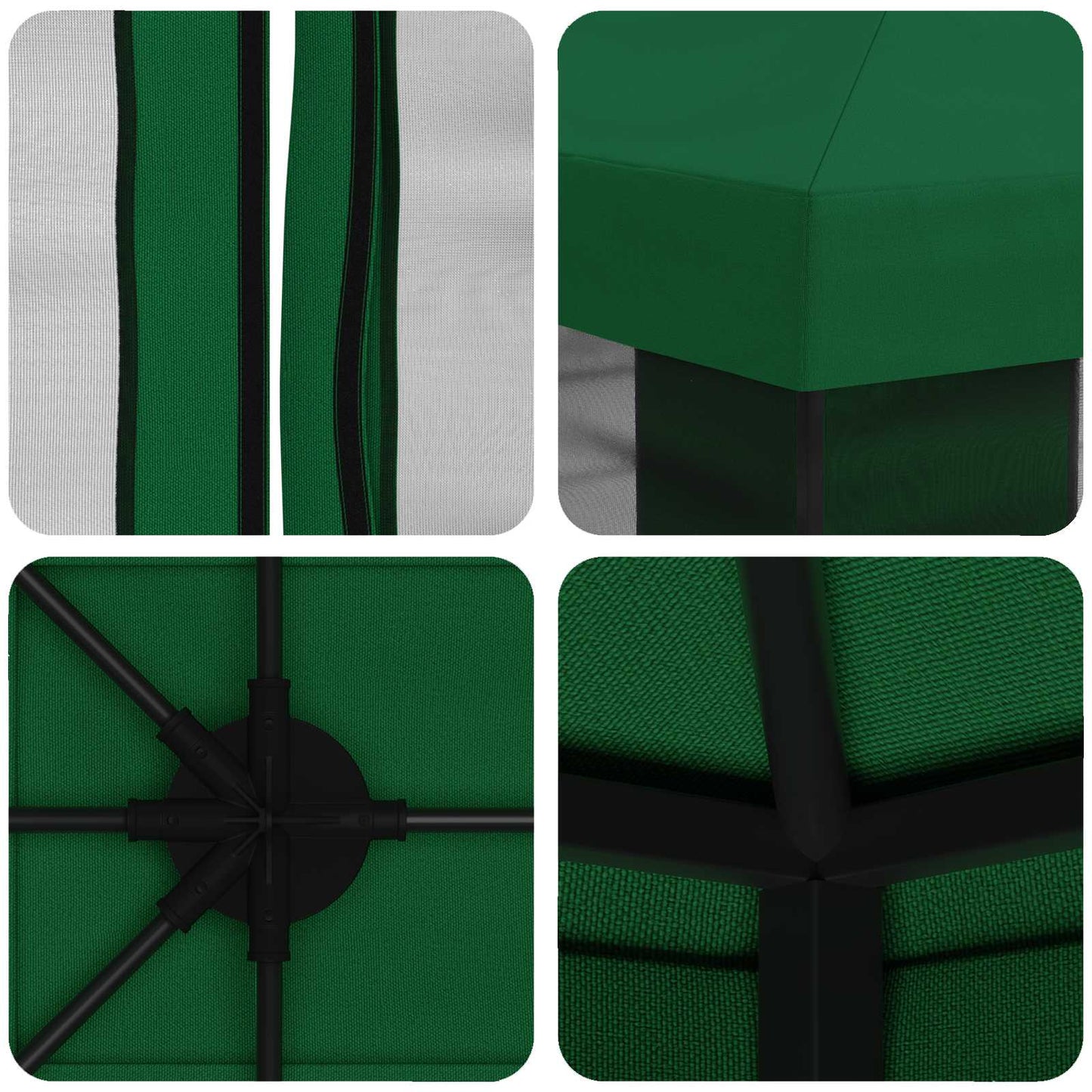 vidaXL Garden Gazebo with Sidewalls 4 x 3 m Green Polyester and Steel