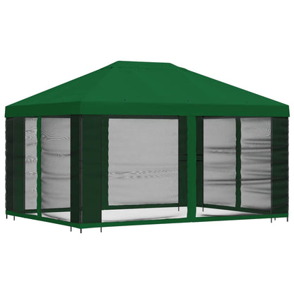 vidaXL Garden Gazebo with Sidewalls 4 x 3 m Green Polyester and Steel