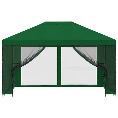vidaXL Garden Gazebo with Sidewalls 4 x 3 m Green Polyester and Steel