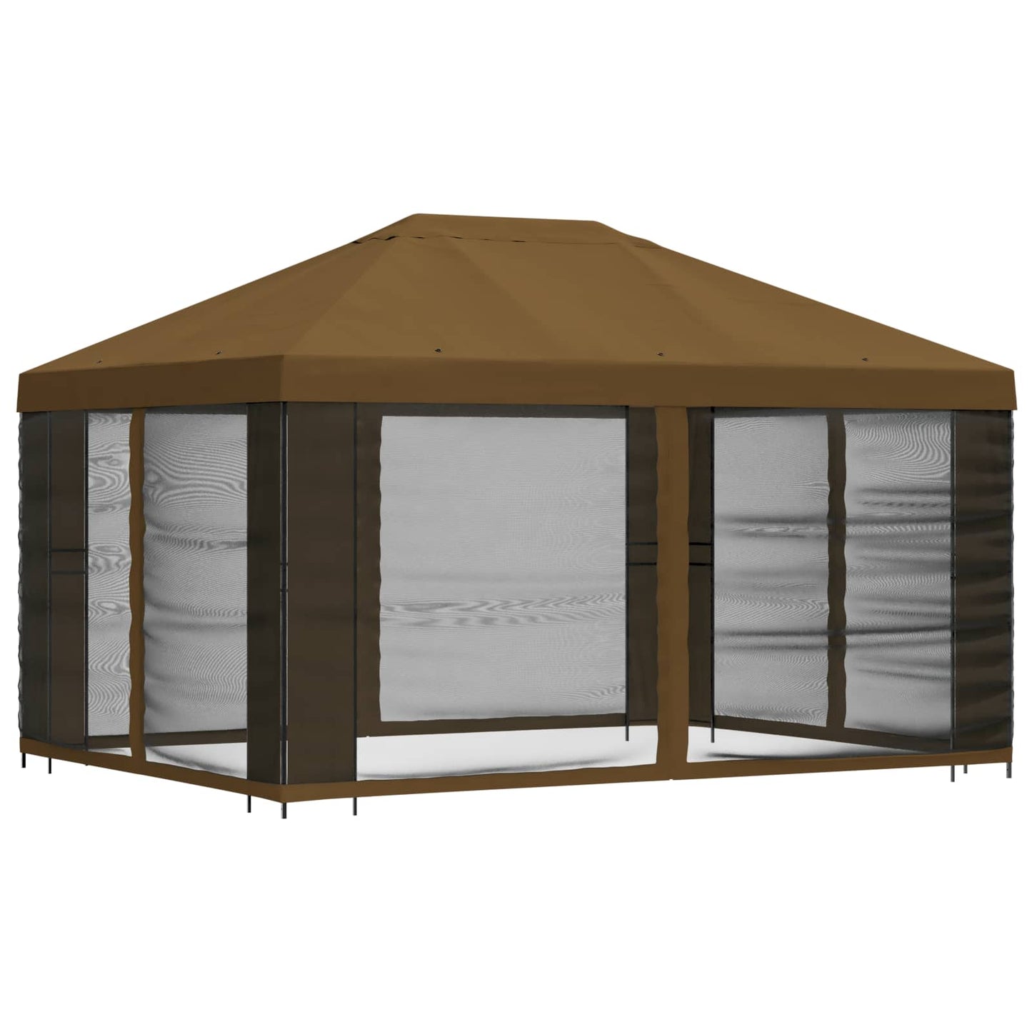 vidaXL Garden Gazebo with Sidewalls 4 x 3 m Taupe Polyester and Steel