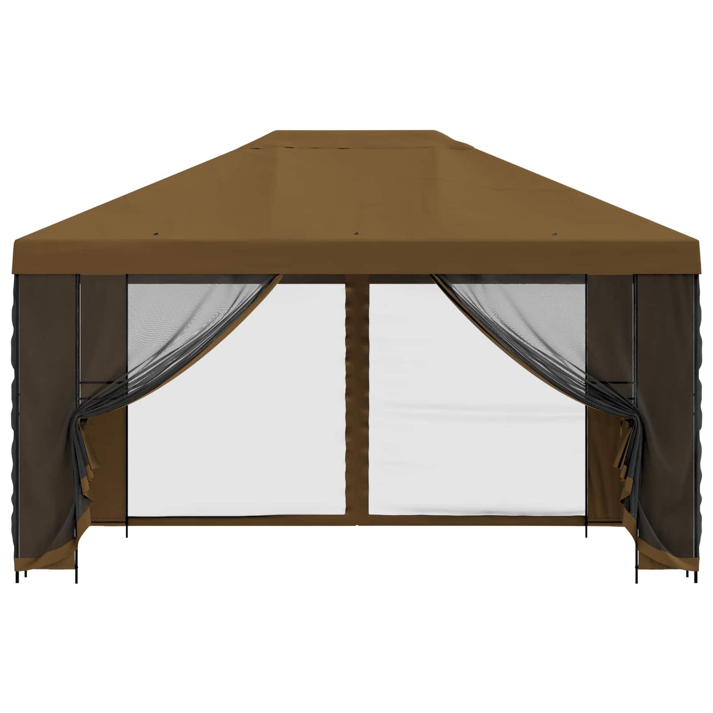 vidaXL Garden Gazebo with Sidewalls 4 x 3 m Taupe Polyester and Steel