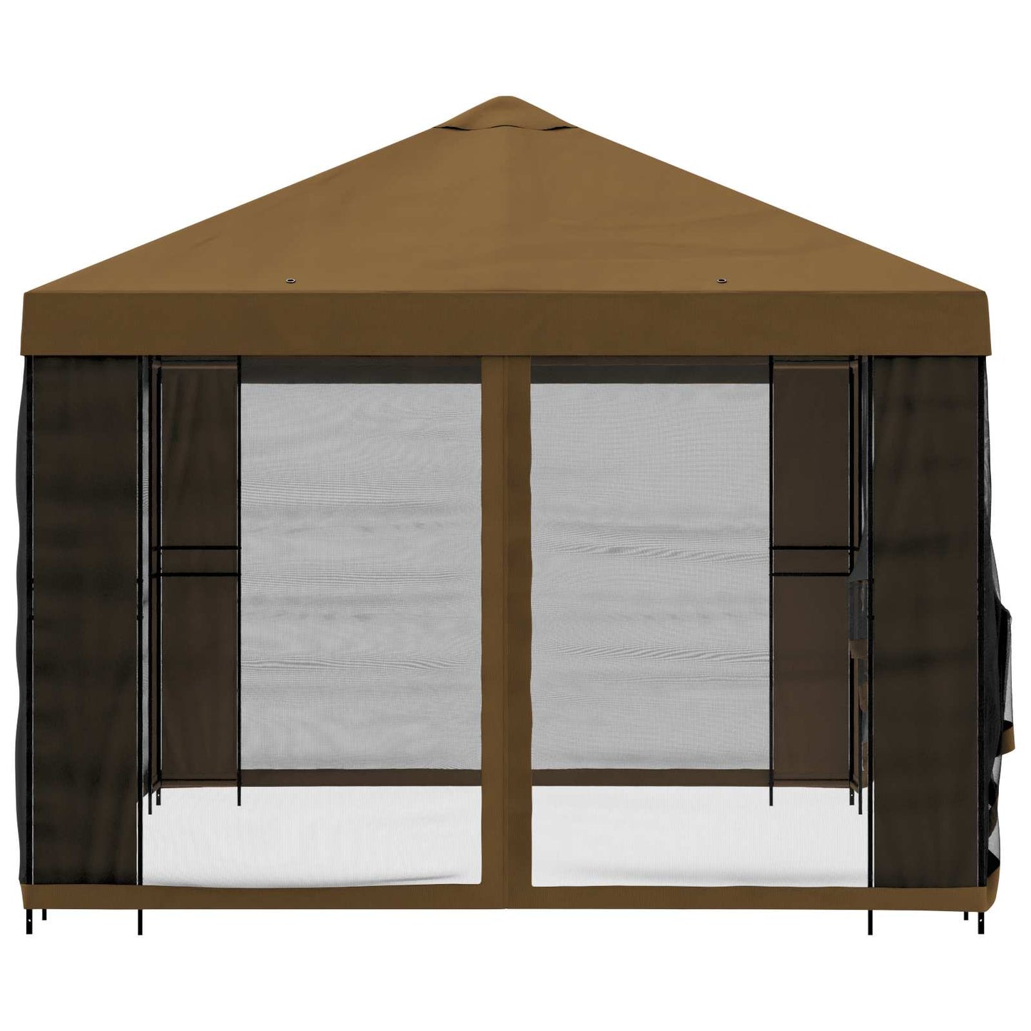 vidaXL Garden Gazebo with Sidewalls 4 x 3 m Taupe Polyester and Steel