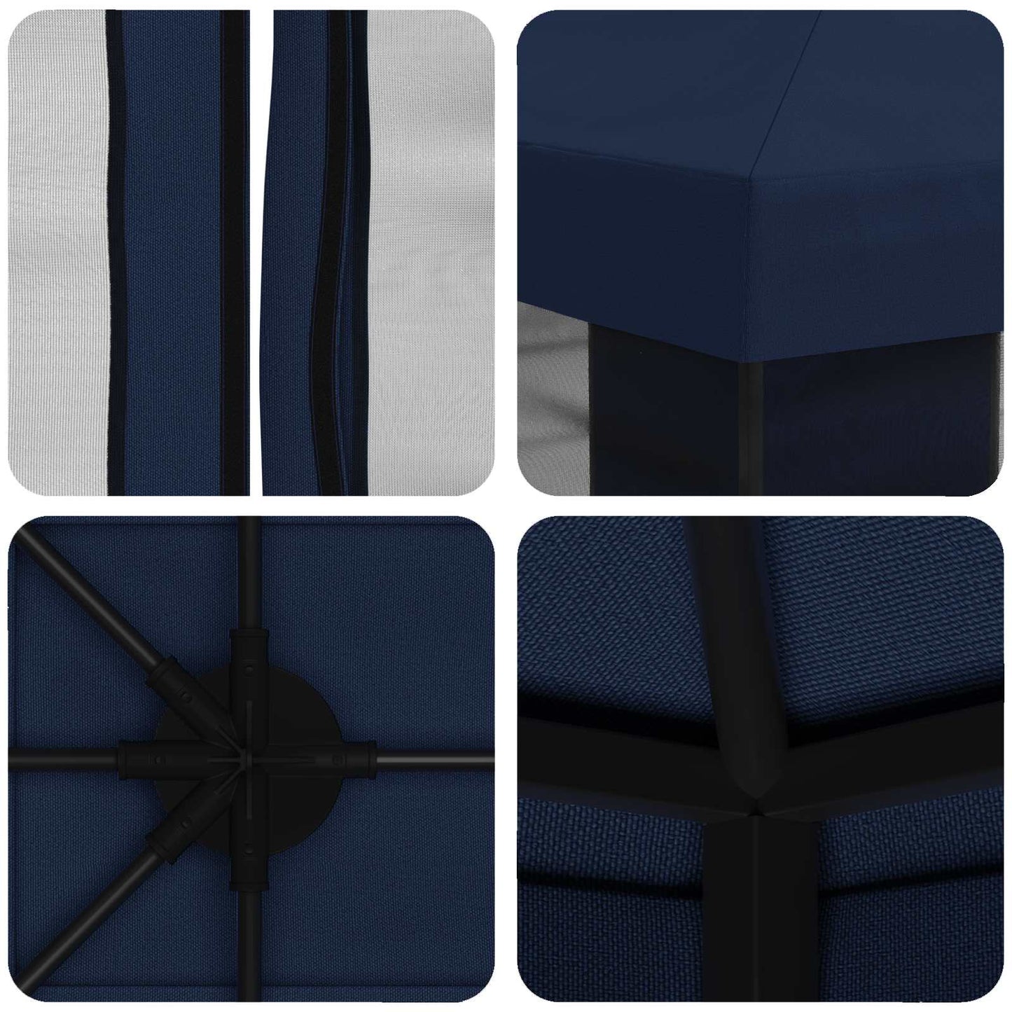 vidaXL Garden Gazebo with Sidewalls 4 x 3 m Blue Polyester and Steel