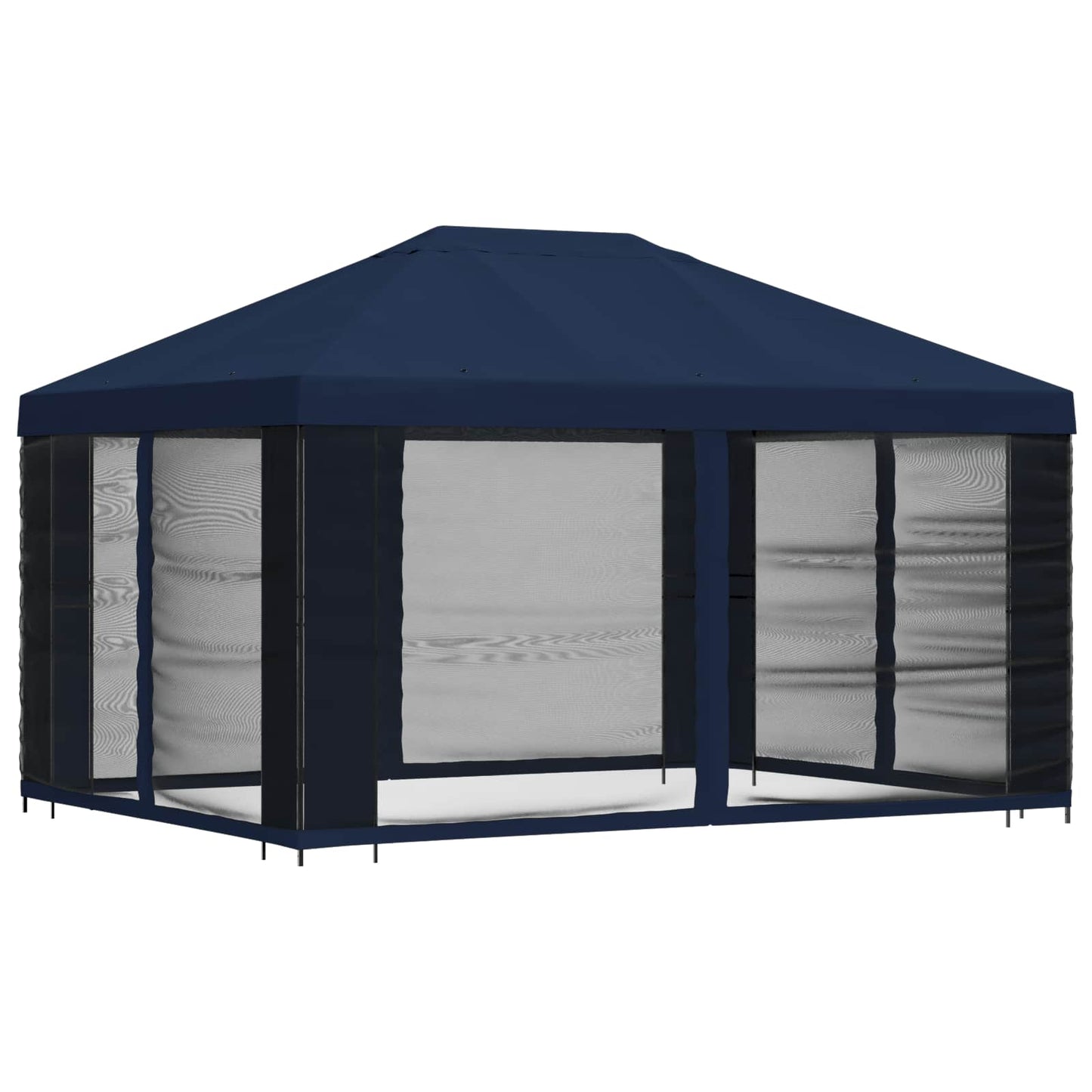vidaXL Garden Gazebo with Sidewalls 4 x 3 m Blue Polyester and Steel
