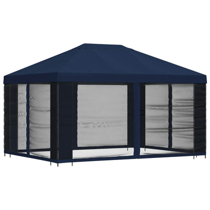 vidaXL Garden Gazebo with Sidewalls 4 x 3 m Blue Polyester and Steel