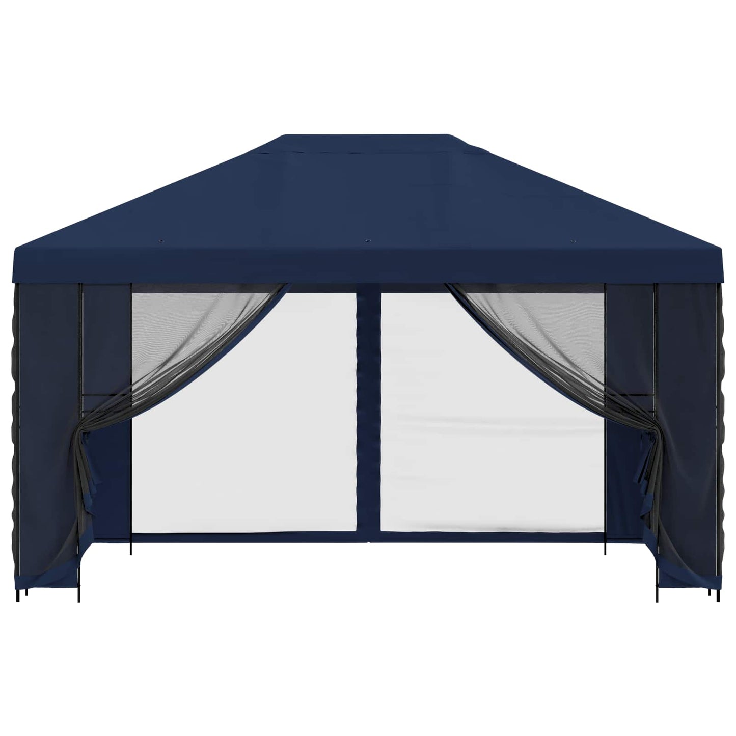 vidaXL Garden Gazebo with Sidewalls 4 x 3 m Blue Polyester and Steel