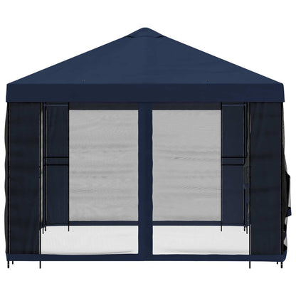 vidaXL Garden Gazebo with Sidewalls 4 x 3 m Blue Polyester and Steel