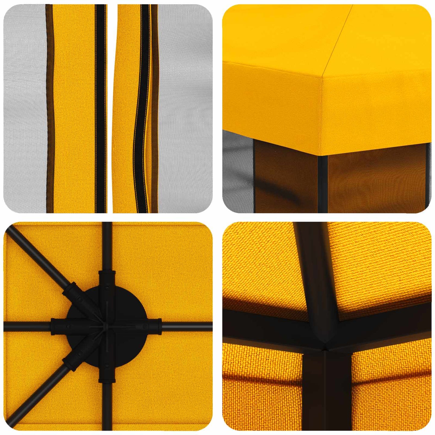 vidaXL Garden Gazebo with Sidewalls 4 x 3 m Yellow Polyester and Steel