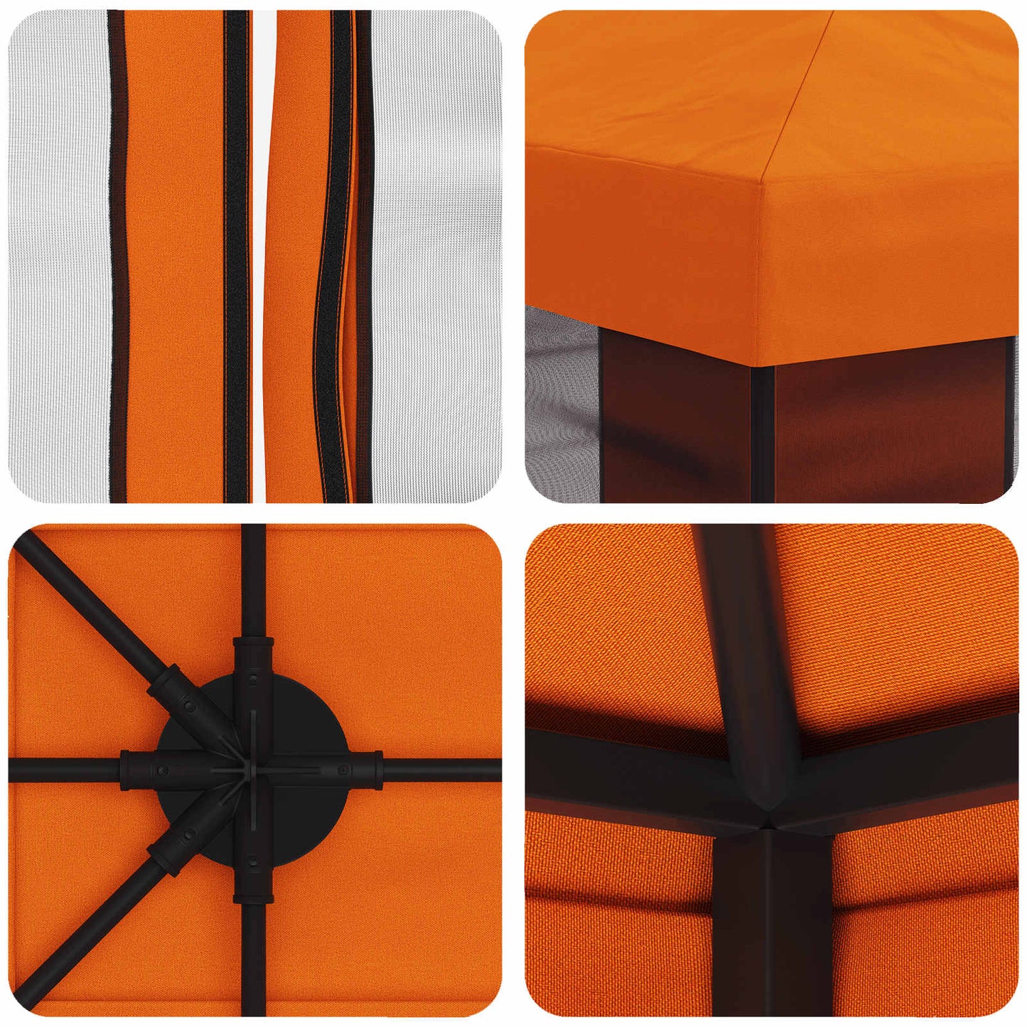 vidaXL Garden Gazebo with Sidewalls 4 x 3 m Orange Polyester and Steel