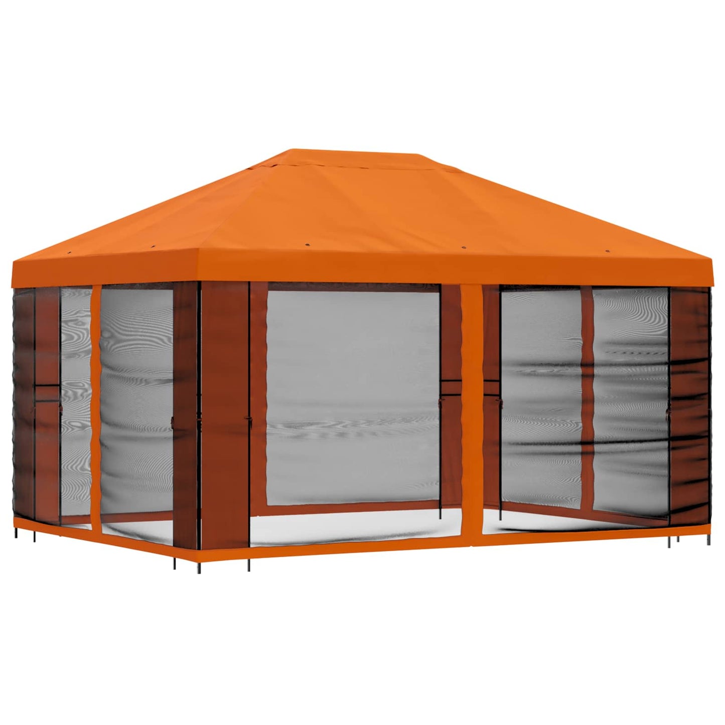 vidaXL Garden Gazebo with Sidewalls 4 x 3 m Orange Polyester and Steel