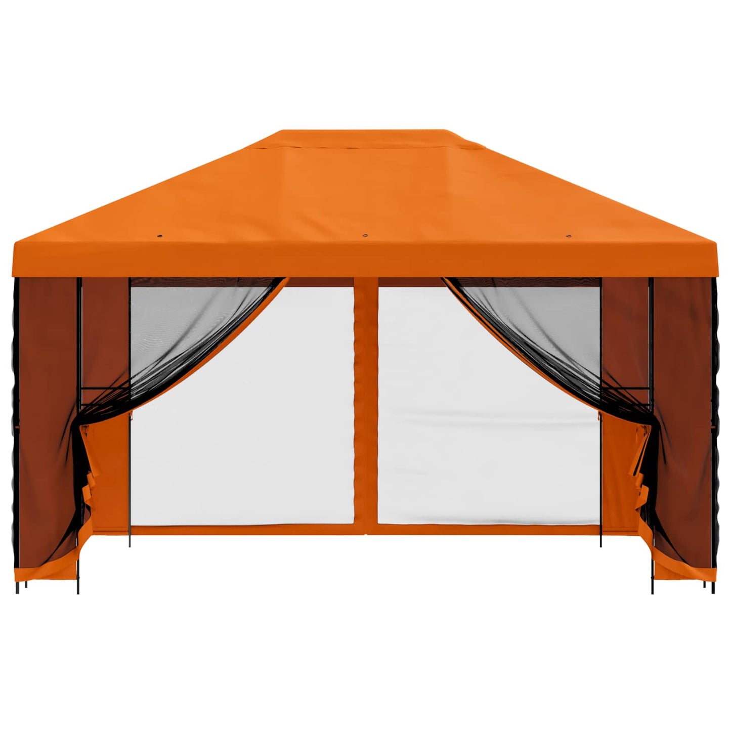 vidaXL Garden Gazebo with Sidewalls 4 x 3 m Orange Polyester and Steel