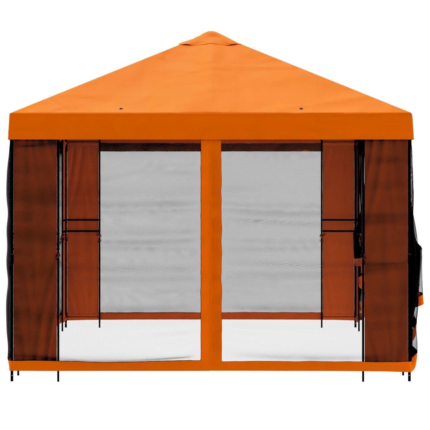 vidaXL Garden Gazebo with Sidewalls 4 x 3 m Orange Polyester and Steel