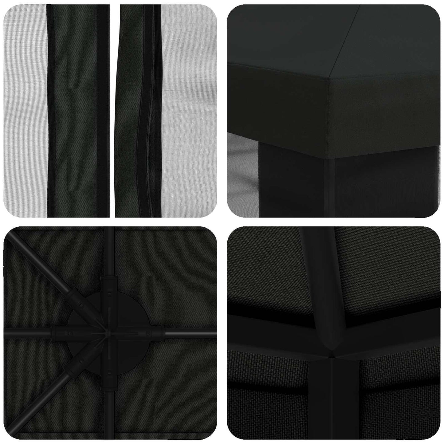 vidaXL Gazebo with Sidewalls 4 x 3 m Black Polyester and Steel 190 gsm