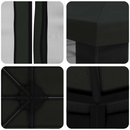 vidaXL Gazebo with Sidewalls 4 x 3 m Black Polyester and Steel 190 gsm