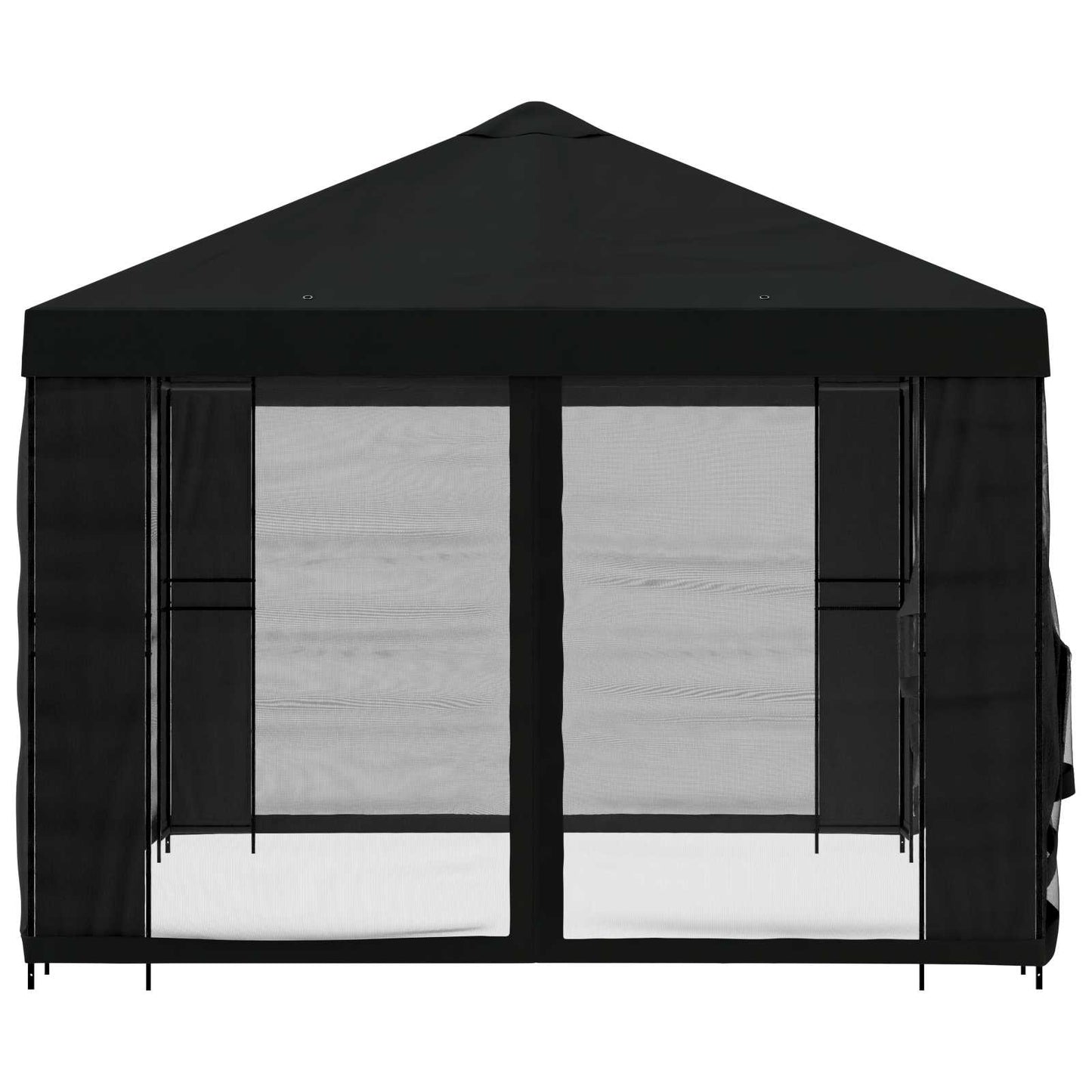 vidaXL Gazebo with Sidewalls 4 x 3 m Black Polyester and Steel 190 gsm