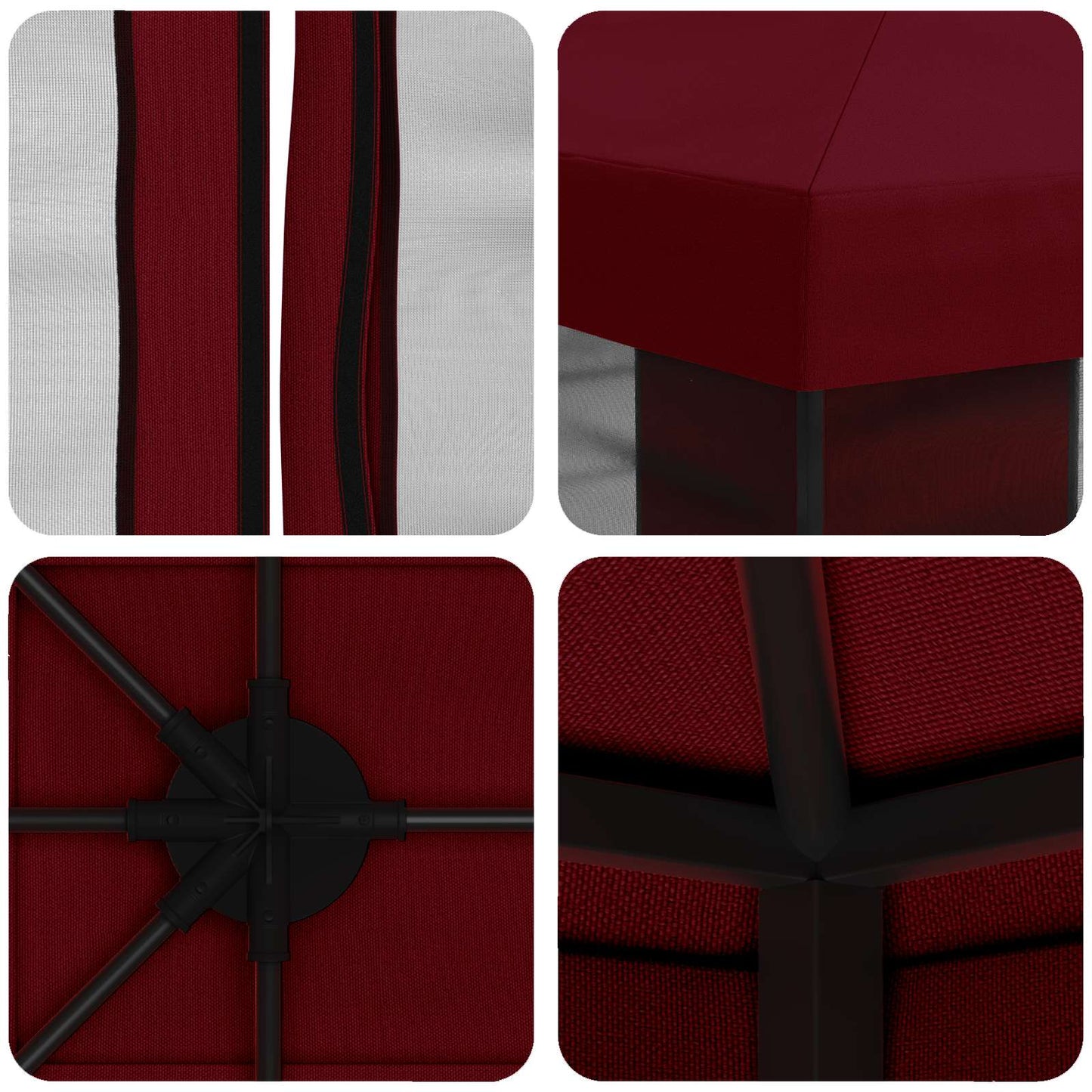 vidaXL Garden Gazebo with Sidewalls 4 x 3 m Burgundy