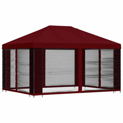 vidaXL Garden Gazebo with Sidewalls 4 x 3 m Burgundy