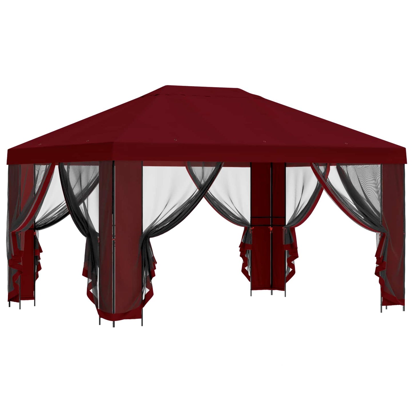 vidaXL Garden Gazebo with Sidewalls 4 x 3 m Burgundy