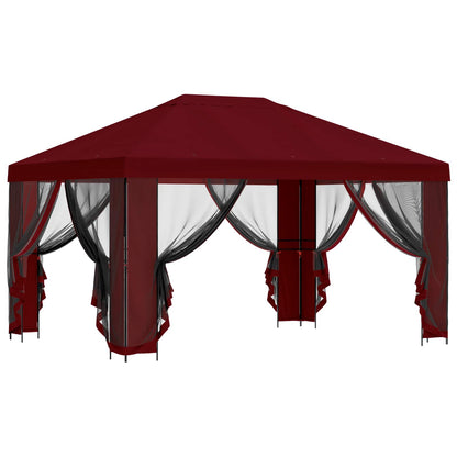 vidaXL Garden Gazebo with Sidewalls 4 x 3 m Burgundy