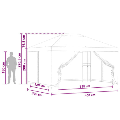 vidaXL Garden Gazebo with Sidewalls 4 x 3 m Burgundy