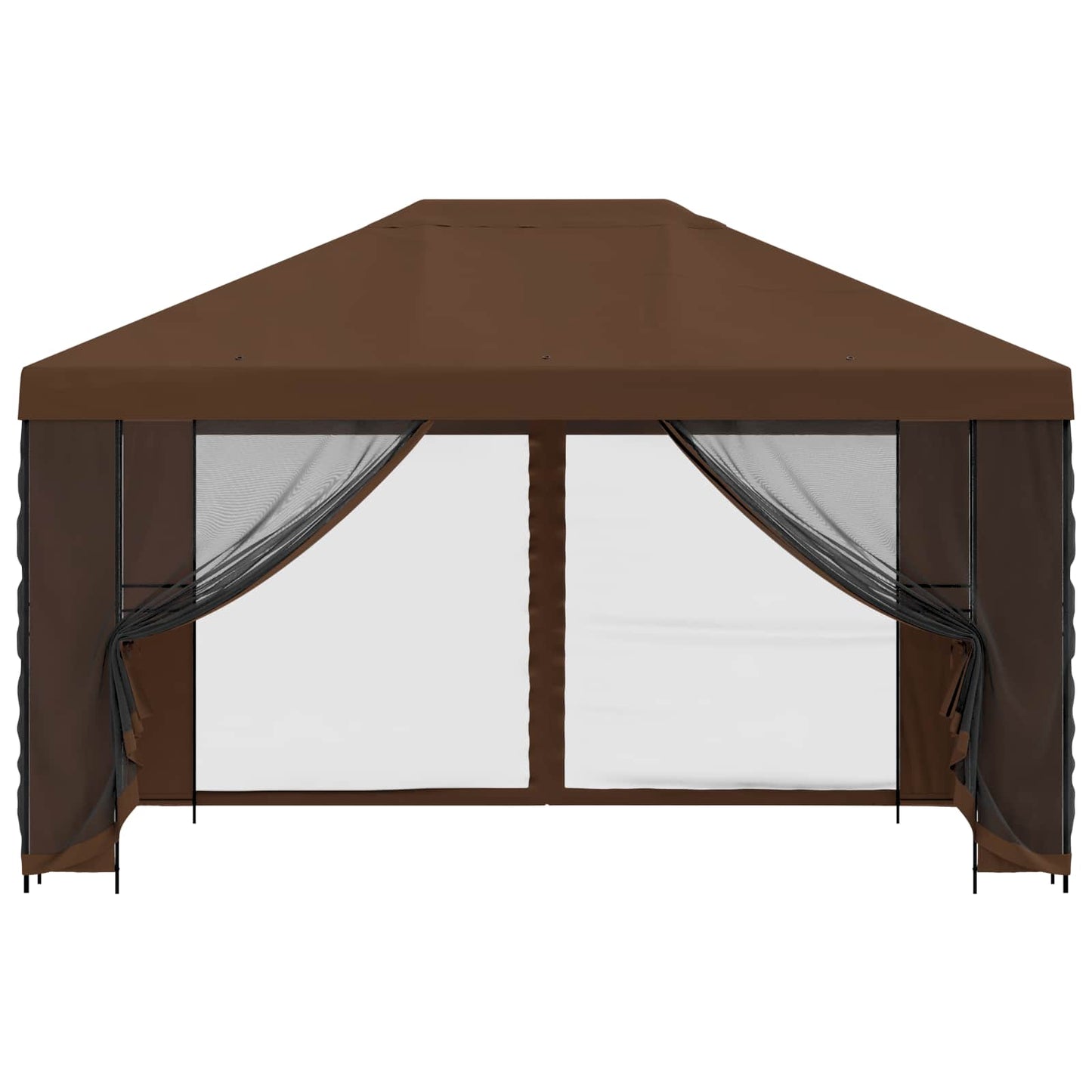 vidaXL Garden Gazebo with Sidewalls 4 x 3 m Brown Polyester and Steel