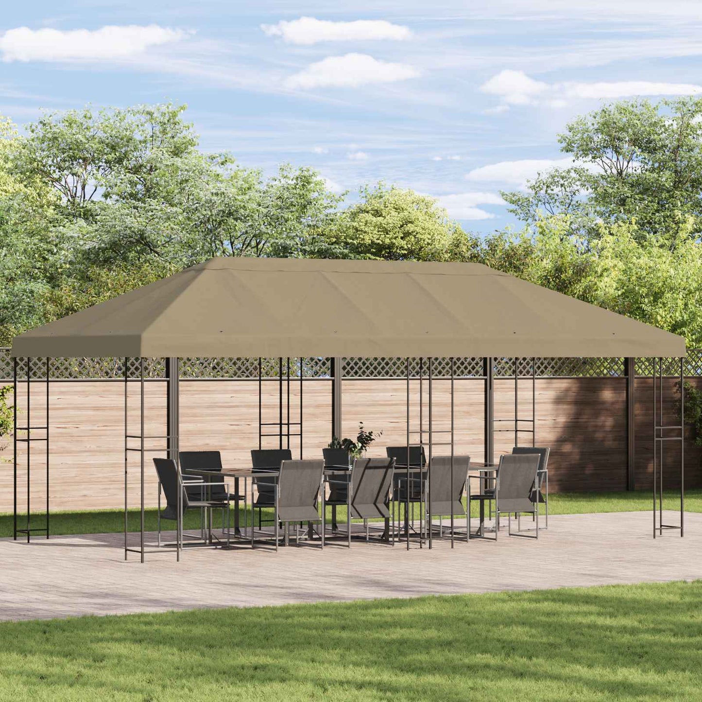 vidaXL Gazebo Canopy Cover 6 x 3 m Beige Polyester 190