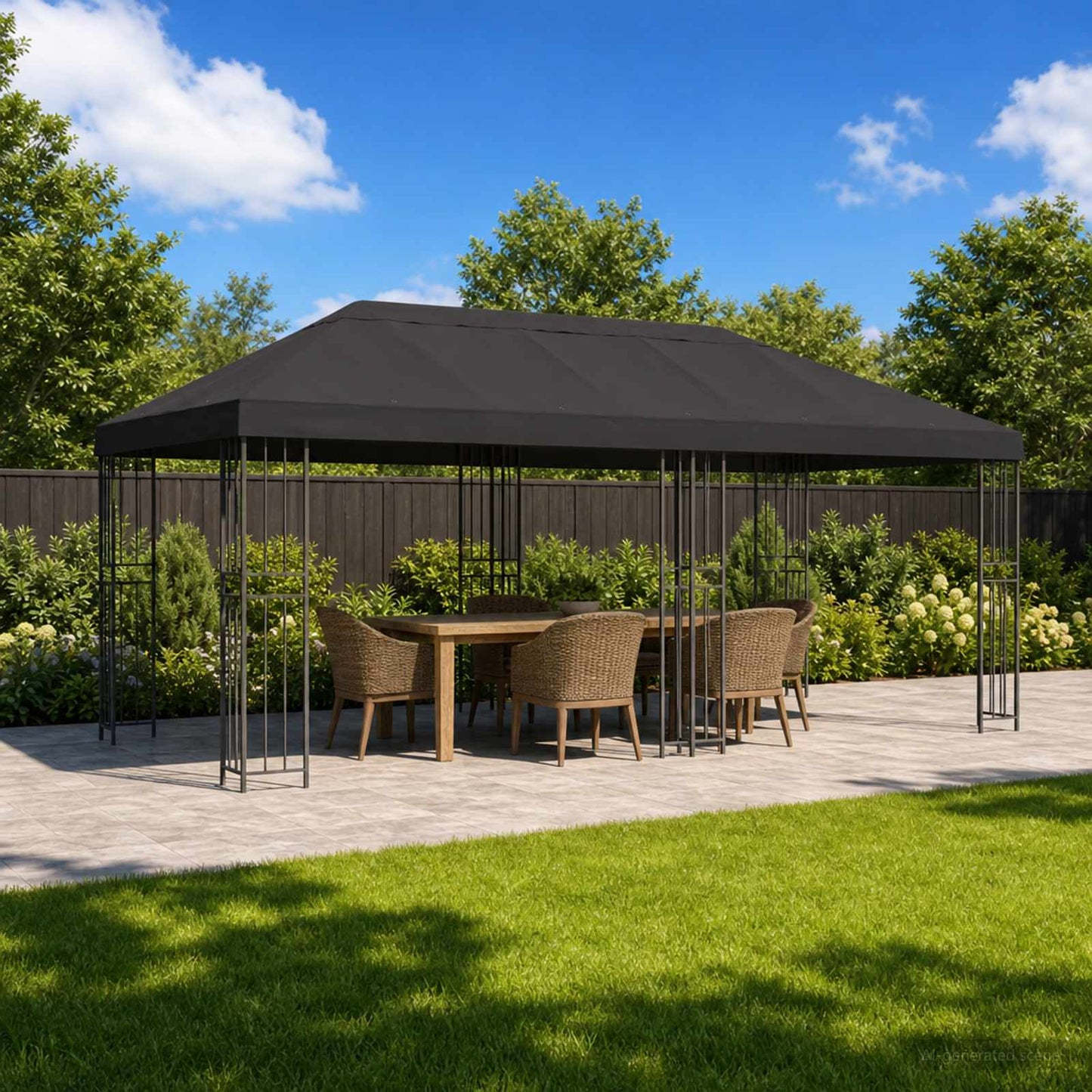 vidaXL Gazebo Canopy Cover 6 x 3 m Anthracite Polyester 190