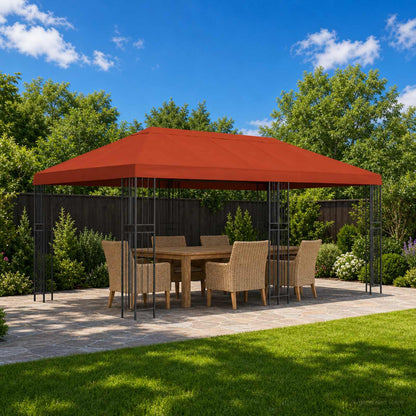 vidaXL Gazebo Canopy Cover 6 x 3 m Terracotta Polyester 190