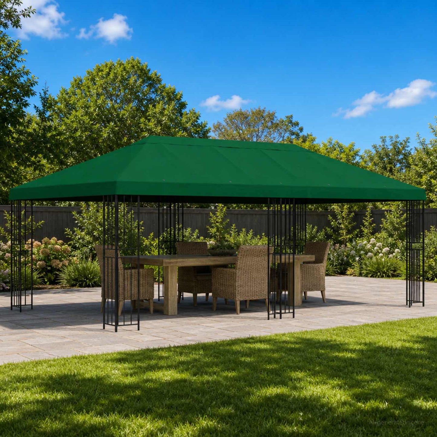 vidaXL Gazebo Canopy Cover 6 x 3 m Green Polyester 190