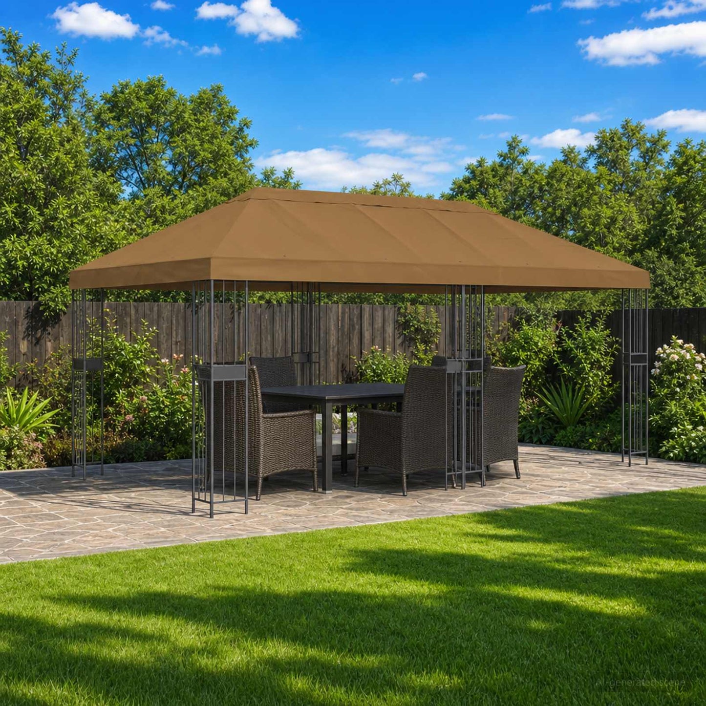 vidaXL Gazebo Canopy Cover 6 x 3 m Taupe Polyester 190