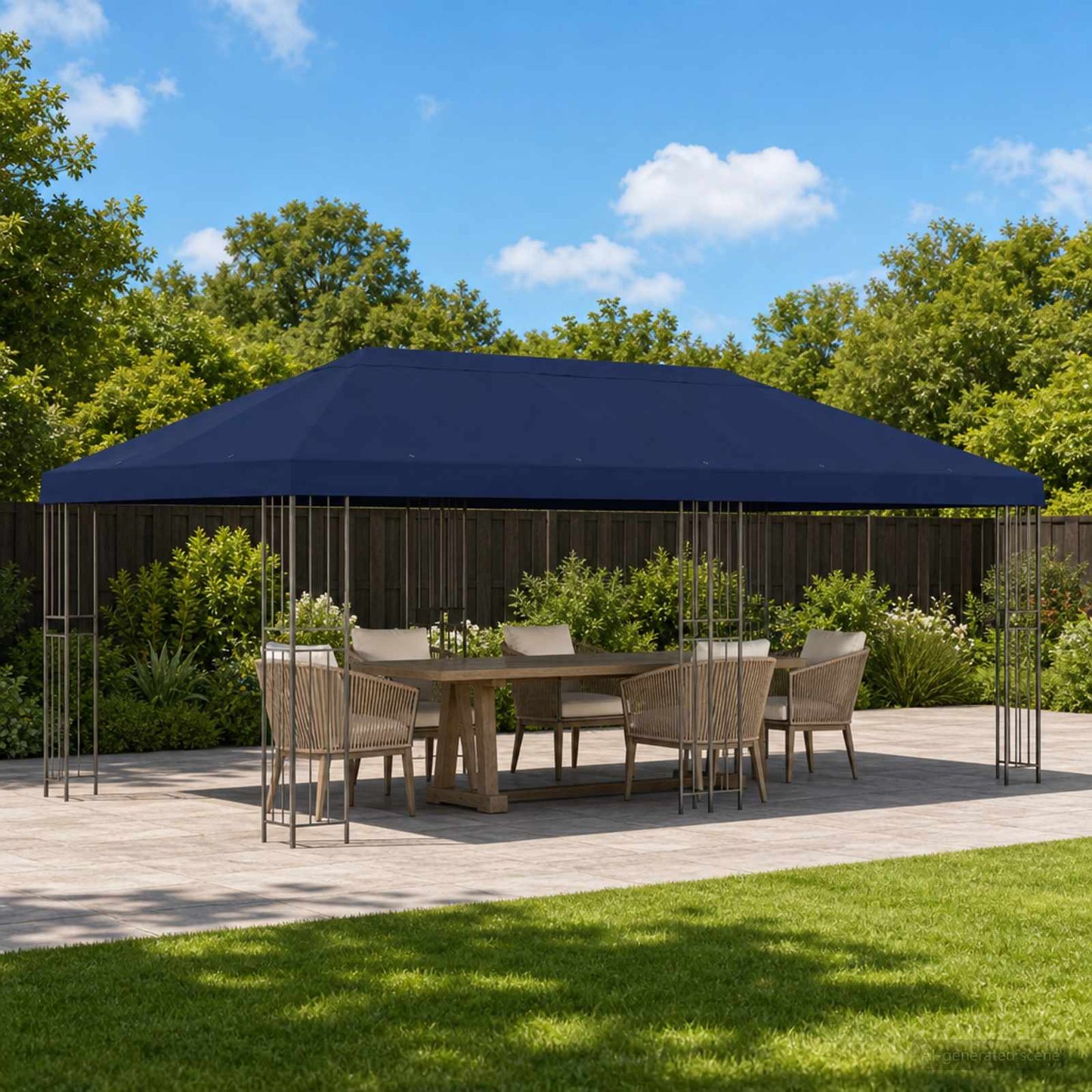vidaXL Gazebo Canopy Cover 6 x 3 m Blue Polyester 190