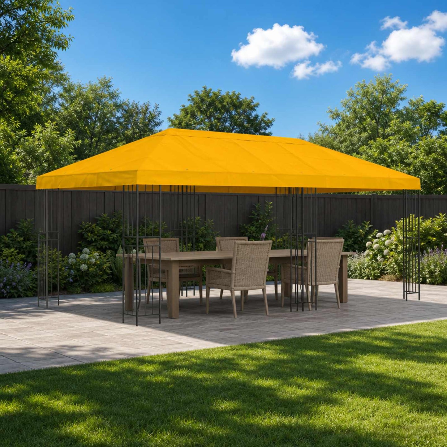 vidaXL Gazebo Canopy Cover 6 x 3 m Yellow Polyester 190