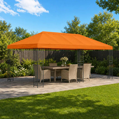 vidaXL Gazebo Canopy Cover 6 x 3 m Orange Polyester 190