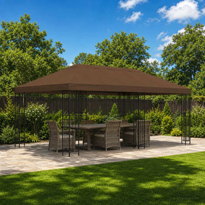 vidaXL Gazebo Canopy Cover 6 x 3 m Brown Polyester 190