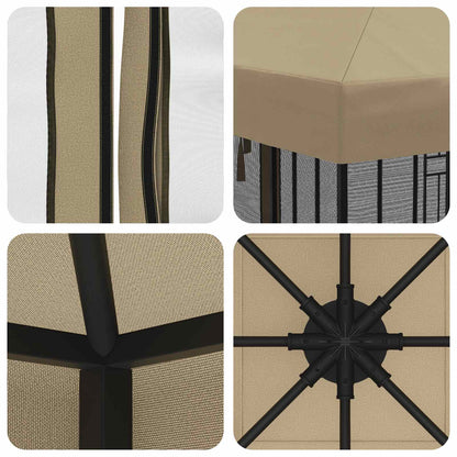 vidaXL Gazebo Cover with Sidewalls 6 x 3 m Beige Polyester 190