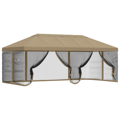 vidaXL Gazebo Cover with Sidewalls 6 x 3 m Beige Polyester 190