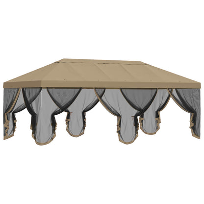 vidaXL Gazebo Cover with Sidewalls 6 x 3 m Beige Polyester 190