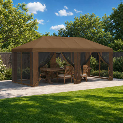 vidaXL Gazebo Cover with Sidewalls 6 x 3 m Taupe Polyester 190