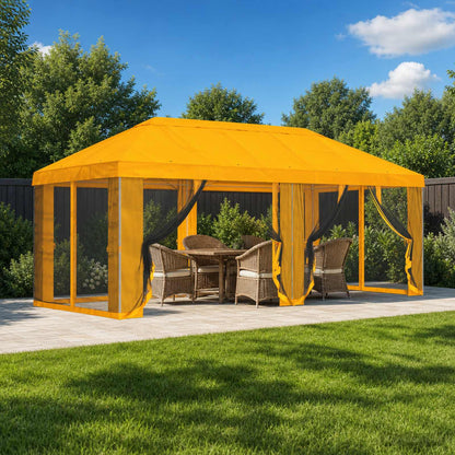 vidaXL Gazebo Cover with Sidewalls 6 x 3 m Yellow Polyester 190