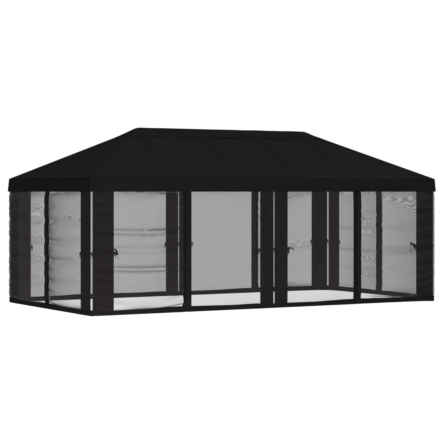vidaXL Gazebo Cover with Sidewalls 6 x 3 m Black Polyester 190