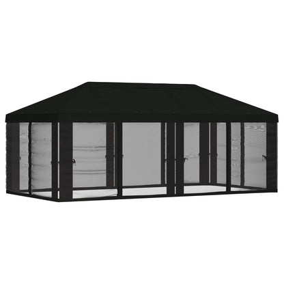 vidaXL Gazebo Cover with Sidewalls 6 x 3 m Black Polyester 190
