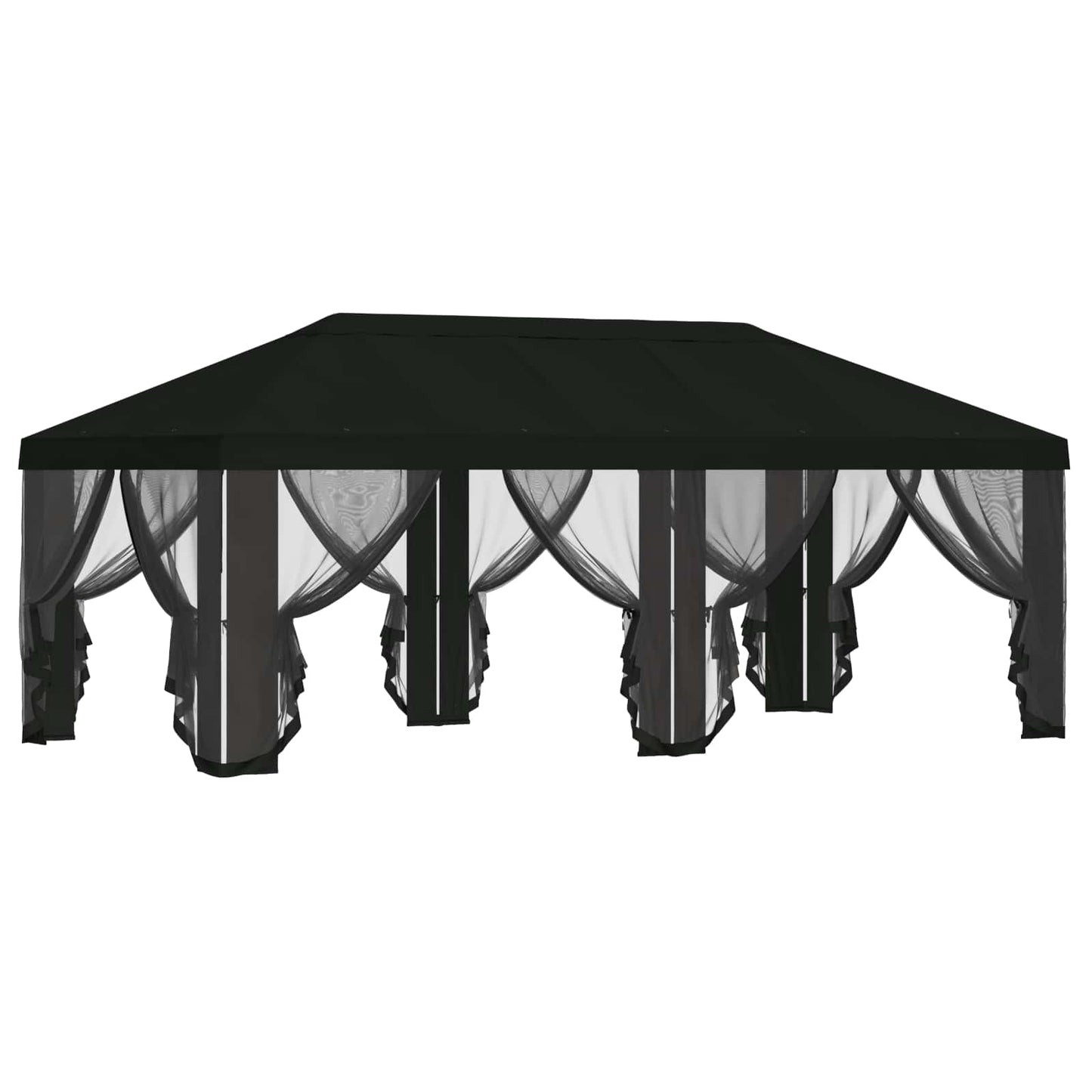 vidaXL Gazebo Cover with Sidewalls 6 x 3 m Black Polyester 190