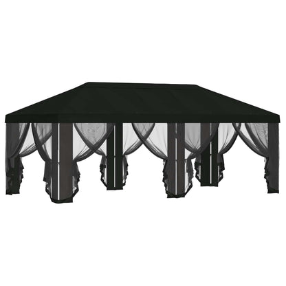 vidaXL Gazebo Cover with Sidewalls 6 x 3 m Black Polyester 190