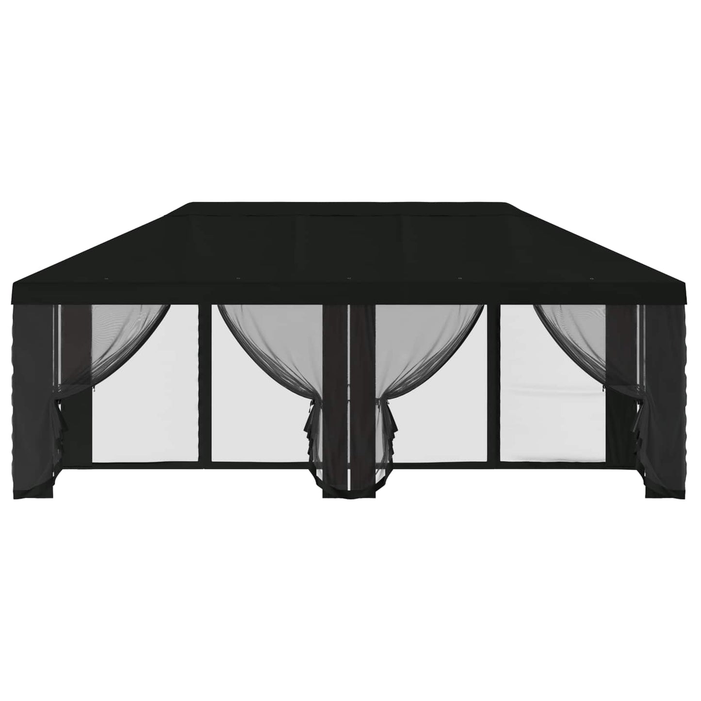 vidaXL Gazebo Cover with Sidewalls 6 x 3 m Black Polyester 190