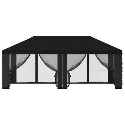 vidaXL Gazebo Cover with Sidewalls 6 x 3 m Black Polyester 190