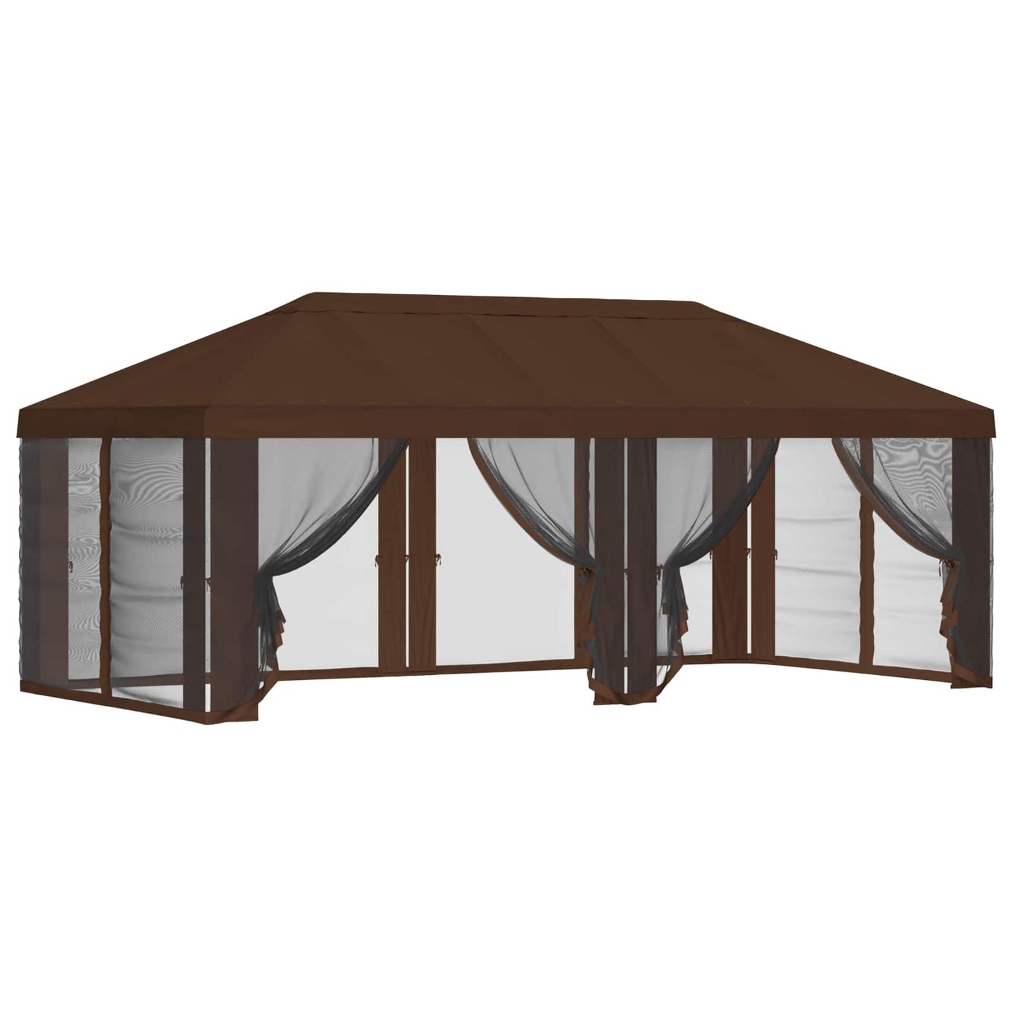 vidaXL Gazebo Cover with Sidewalls 6 x 3 m Brown Polyester 190
