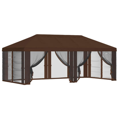 vidaXL Gazebo Cover with Sidewalls 6 x 3 m Brown Polyester 190