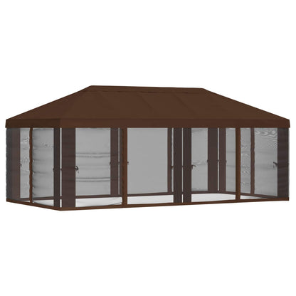 vidaXL Gazebo Cover with Sidewalls 6 x 3 m Brown Polyester 190