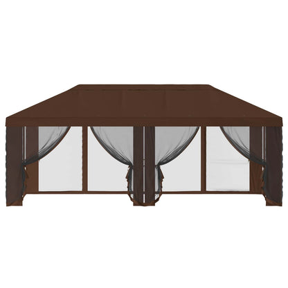 vidaXL Gazebo Cover with Sidewalls 6 x 3 m Brown Polyester 190