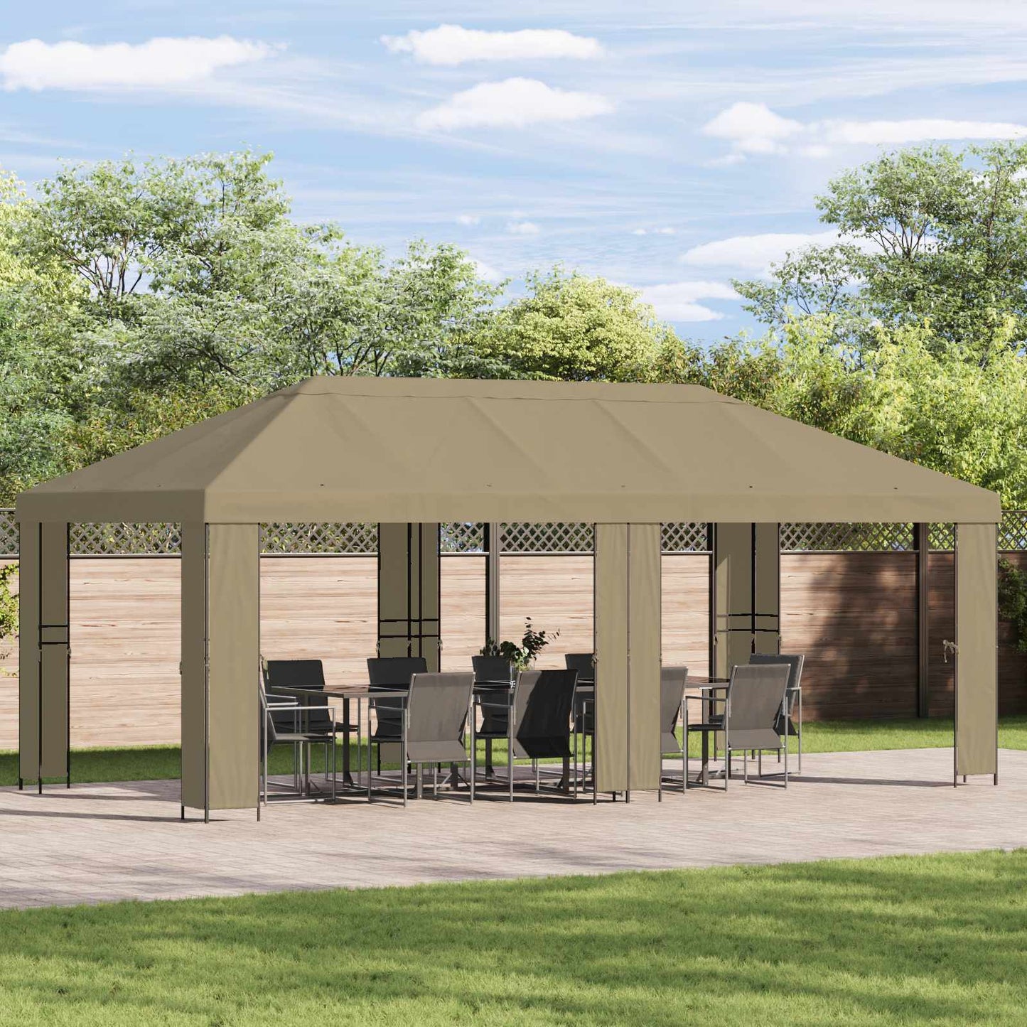 vidaXL Gazebo Cover 6 x 3 m Beige Polyester 190 gsm